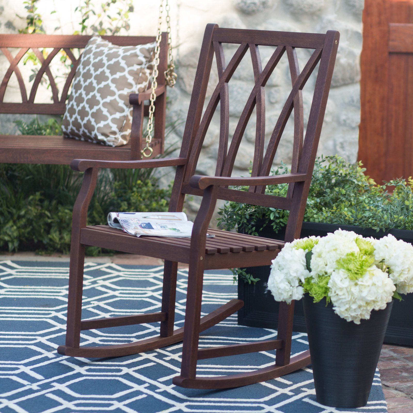 Cozy outdoor rocking chairs