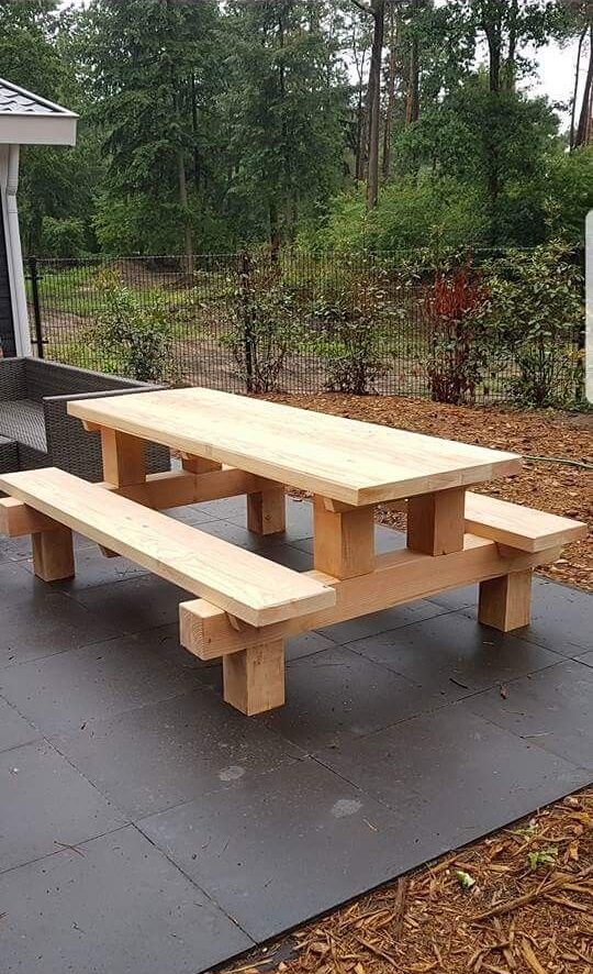 Rustic Chic: Creative Wooden Picnic Table Bench Ideas