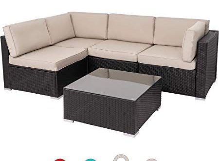 Walsunny Outdoor Black Rattan Sectional Sofa- Patio Wicker Furniture ...