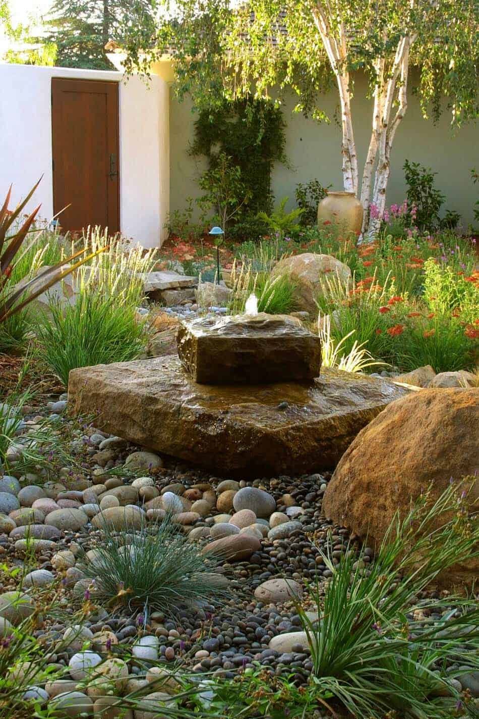 Modern Front Yard Designs with garden
fountains