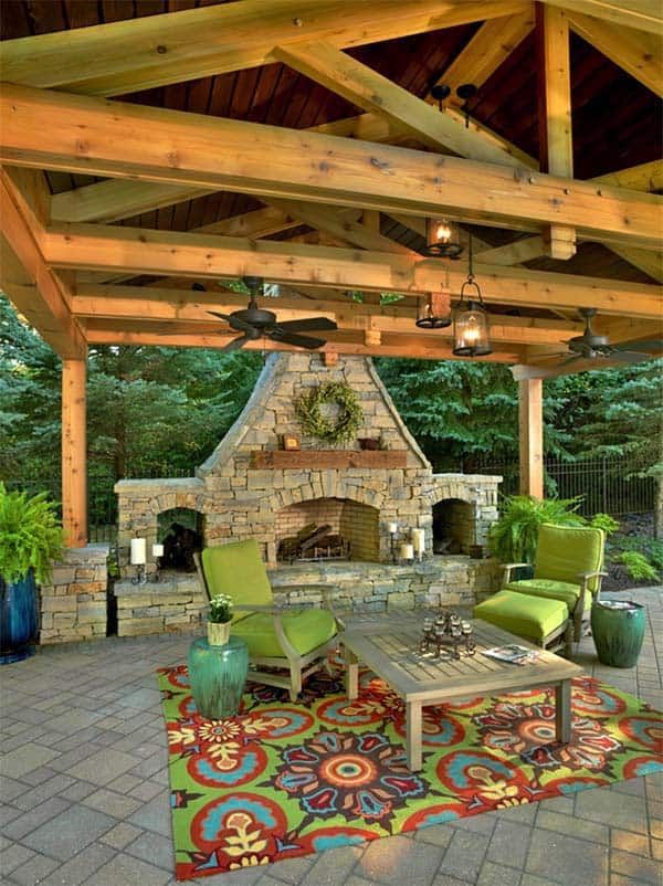 Graceful Outdoor Fireplaces Ideas For     Backyard