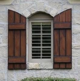 Wood Shutters Rustic exterior cedar shutters