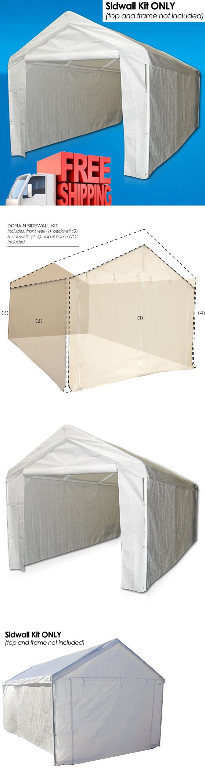 Awnings and Canopies 180992: Canopy Side Wall Kit 10X20 Caravan Domain Portable ...