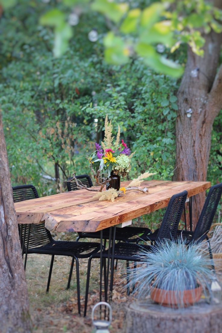DIY – Gartentisch aus alten Holzbohlen selber bauen,eat blog love