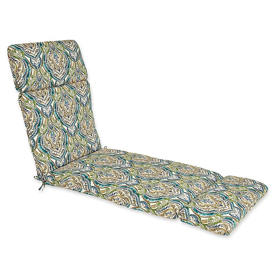 Print Indoor/outdoor Chaise Lounge Chair Cushion In Avaco Blue