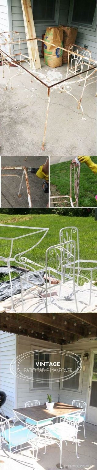 Painting Wrought Iron Furniture Decorafit Com Home   Wrought Iron Patio Furniture Cushions Chairs 15 Ideas 317x1536 