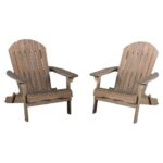 Hanlee Set Of 2 Folding Wood Adirondack Chair - Christopher Knight .