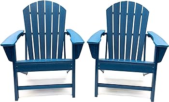 Amazon.com : LuXeo LUX-1518-NAVY(2 Pack) Hampton Adirondack Chair .