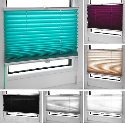 Pleated Blinds in Many Sizes/Colours Easy Fit Install Plisse .