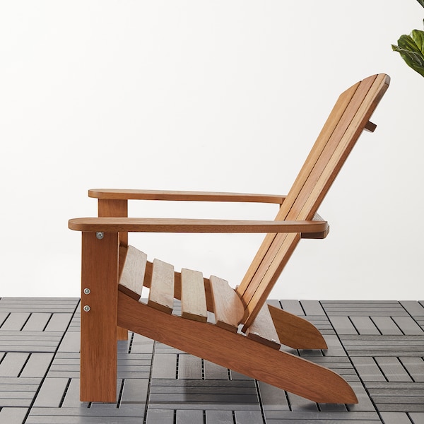 KLÖVEN Deck chair, outdoor, light brown - IK