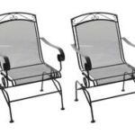 Backyard Creations® Wrought Iron Black Spring Dining Patio Chair .