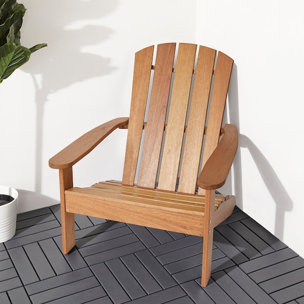 KLÖVEN Deck chair, outdoor, light brown - IK