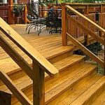 Wide deck stairs | Outdoor stair railing, Outdoor stairs, Deck .