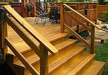 Wide deck stairs | Outdoor stair railing, Outdoor stairs, Deck .