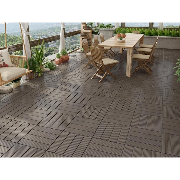 Naturesort Terrace Collection 1 ft. x 1 ft. Bamboo Composite Deck .