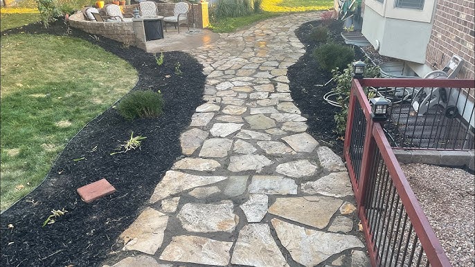 HOW TO LAY A FLAGSTONE PATIO: Using Gator Base Instead of Gravel .