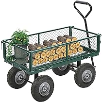 Amazon.com : Garden Carts Yard Dump Wagon Cart Lawn Utility Cart .