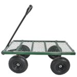 8.8 cu. ft. Metal Wagon Garden Cart in Grass Green LHR428ZYQ16 .