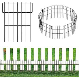 Oumilen Black Metal Decorative Garden Fence, No Dig Animal Barrier .