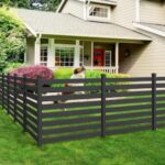LUE BONA Ares 38 in. x 46 in. Black Garden Fence W/Post & No-Dig .