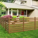 LUE BONA Ares 38 in. x 46 in. Brown Garden Fence W/Post And No-Dig .