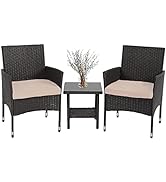 Amazon.com: FDW Outdoor Wicker Bistro Rattan Chair Conversation .