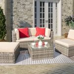 Amazon.com: Tuoze 5 Pieces Patio Furniture Sectional Outdoor All .