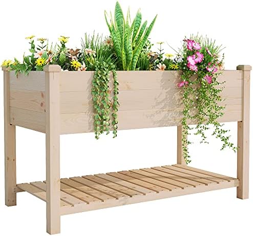 Amazon.com: BIRASIL Outdoor Wood Raised Garden Bed, Elevated .
