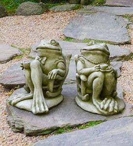 USA-Made Cast Stone Frog Garden Statues | Wind and Weath