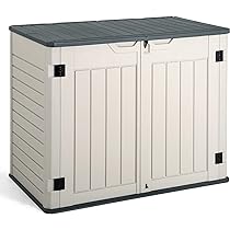 Amazon.com : Jummico Horizontal Outdoor Resin Storage Shed 27 Cu .