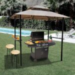 KOZYARD Andra 8 ft. x 5 ft. Beige Soft Top Barbecue (BBQ) Grill .
