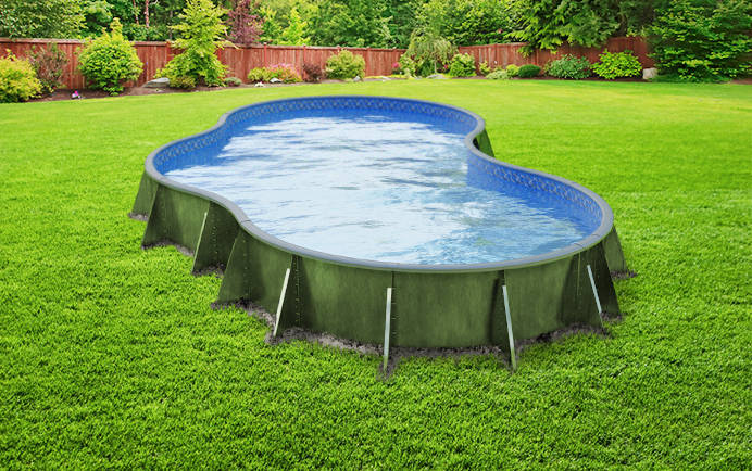 14' x 28' Lagoon Hydra DIY Semi-Inground Pool Kit With Steel St