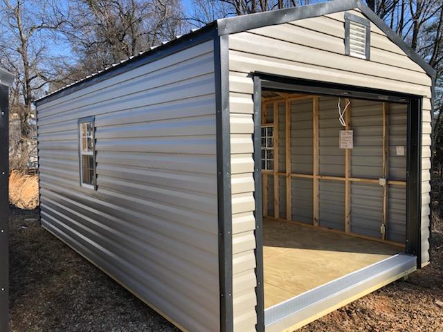 Greer – 12 x 20 Garage style shed with metal siding (204930 .