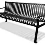 Commercial Steel Outdoor Bench with Straight Back | Belson Outdoors