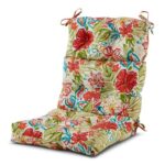 Kensington Garden 24"x22" Floral Outdoor High Back Chair Cushion .
