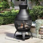 HeatMaxx 45 in. Outdoor Fireplace Wooden Black Fire Pit, Chimenea .