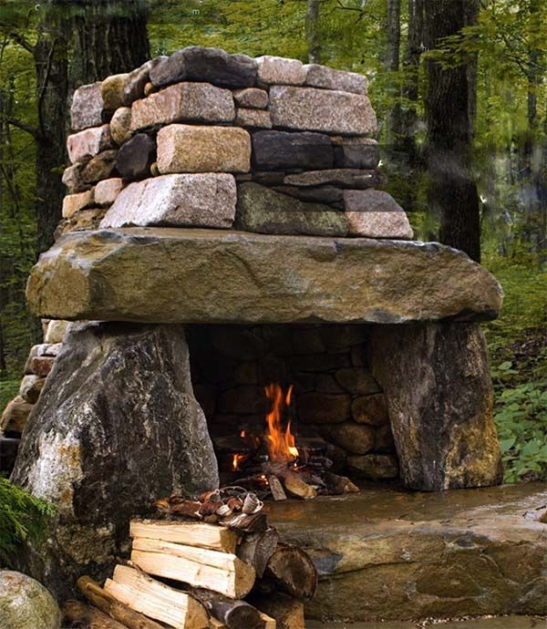 53 Most amazing outdoor fireplace designs ever | Rustic outdoor .