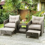 PamaPic 5-Pieces Wicker Patio Furniture Set Outdoor Patio Chairs .