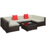 Outsunny 7-piece Outdoor Patio Furniture Set With Modern Rattan .