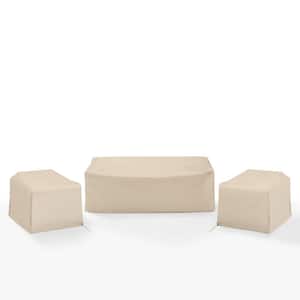 CROSLEY FURNITURE 3-Piece Tan Outdoor Furniture Cover Set MO75041 .
