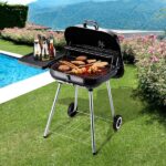 Outsunny 37.5 in. Steel Square Portable Outdoor Backyard Charcoal .