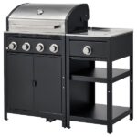 GRILLSKÄR gas grill with side burner, stainless steel/outdoor, 471 .