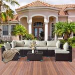7-Piece Wicker Outdoor Sectional Set Patio Furniture Sets with .