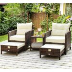 PamaPic 5-Piece Wicker Patio Furniture Set Outdoor Patio Chairs .