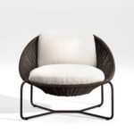 Morocco Graphite Oval Outdoor Patio Lounge Chair with White .