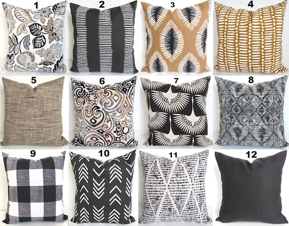 Black Outdoor Pillows Gray Outdoor Throw Pillow Covers Charcoal .