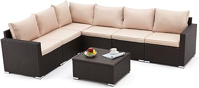 Amazon.com: Devoko Patio Furniture Sets 6 Pieces Outdoor Sectional .