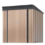 Patiowell 5 ft. W x 3 ft. D Outdoor Storage Brown Metal Shed with .