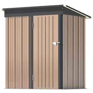 Patiowell 5 ft. W x 3 ft. D Outdoor Storage Brown Metal Shed with .