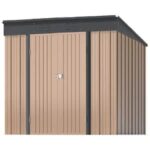 Patiowell 5 ft. W x 3 ft. D Outdoor Storage Brown Metal Shed with .